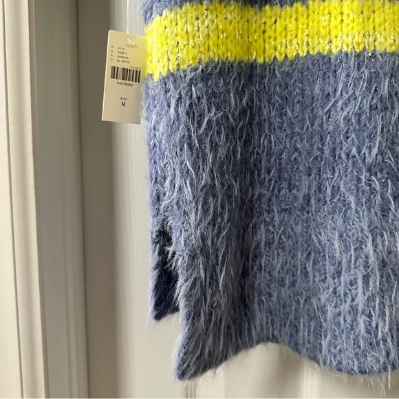 Anthropologie Pilcro Mock-Neck Short Sleeve Sweater Stripes Size Medium NWT - Picture 11 of 14